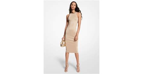 Metallic Stretch Viscose Tank Dress 